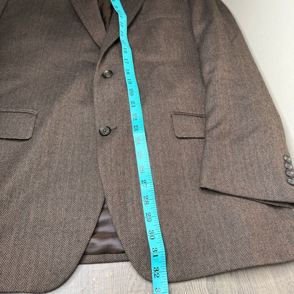 Lauren Ralph Lauren 44R Brown Herringbone Blazer Sport Coat 100% Wool Mens - Picture 9 of 13